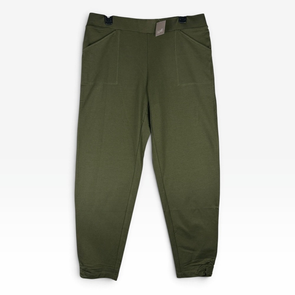 J. Jill Pure Jill Tapered Jogger Pants Womens M Peat Moss Green Cotton New